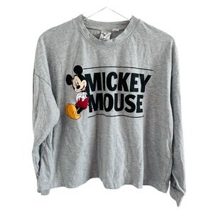 Disney Mickey Mouse Long Sleeve Gray Shirt
